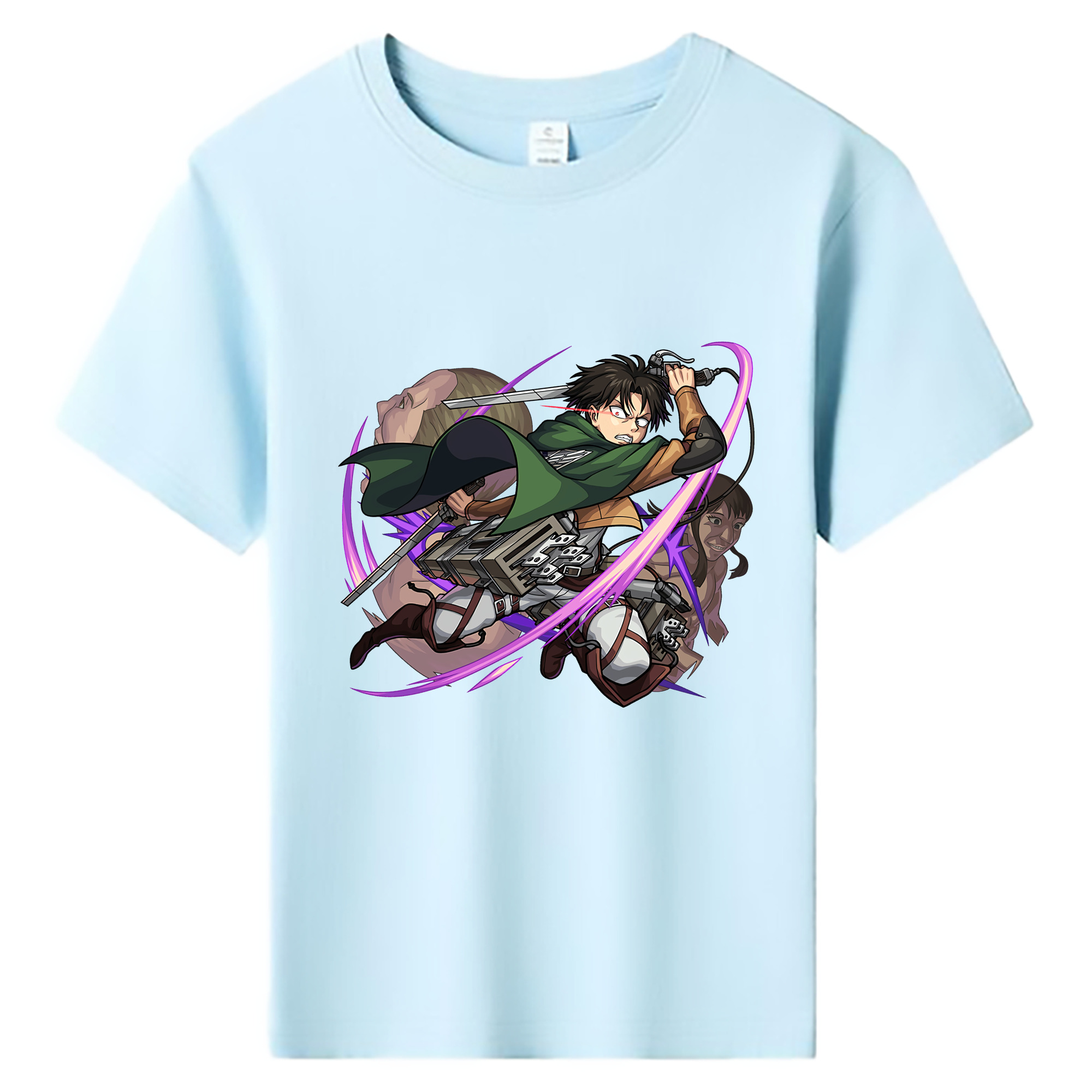 （画像用） 進撃の巨人 リヴァイ·アッカーマン Attack on Titan Levi Ackerman 綿100％キッズTシャツ（フロントプリント）